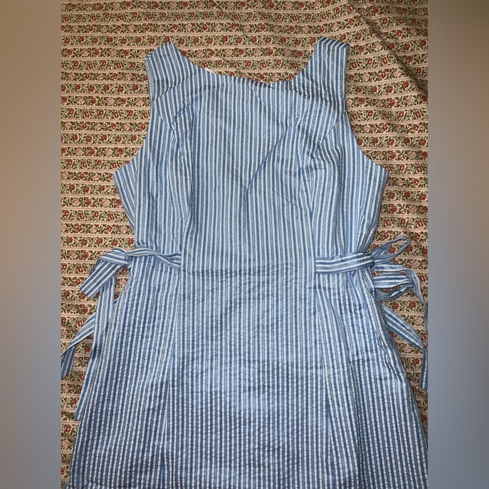 Landry Kate / GILLI Monroe Mini Dress Blue & White Striped Side Bow Ties Large - Picture 6 of 16